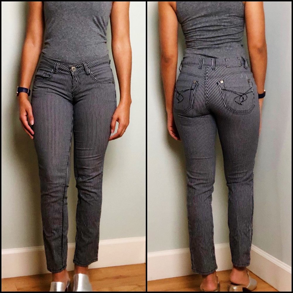 Black & White Fitted Skinny Jeans